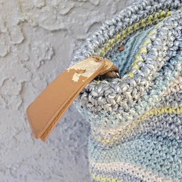 The Sak Crochet Striped Tote Bag with Braided Handles Coastal Boho Style - Picture 5 of 16